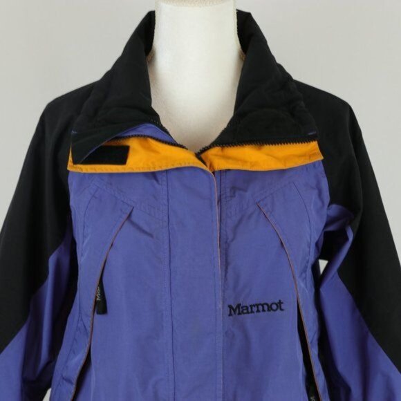 Marmot Women's Small Purple Black Hooded Water Resistant Shell Jacket - Picture 2 of 13